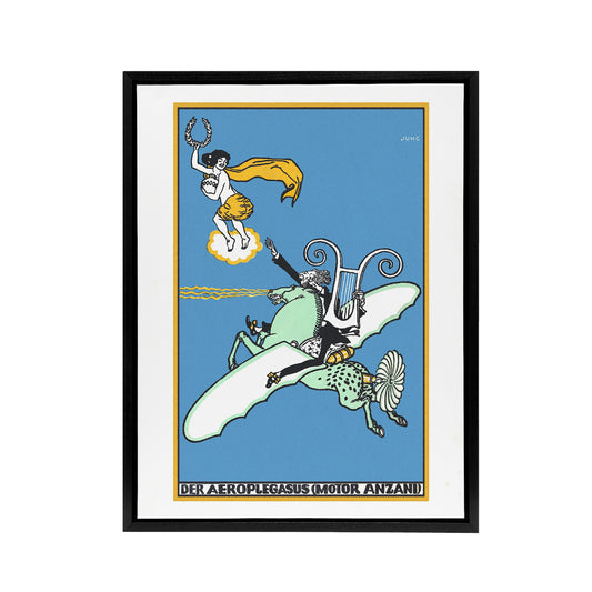 The Aeroplegasus Motor Anzani Advert Jung Framed Canvas Wall Art Print