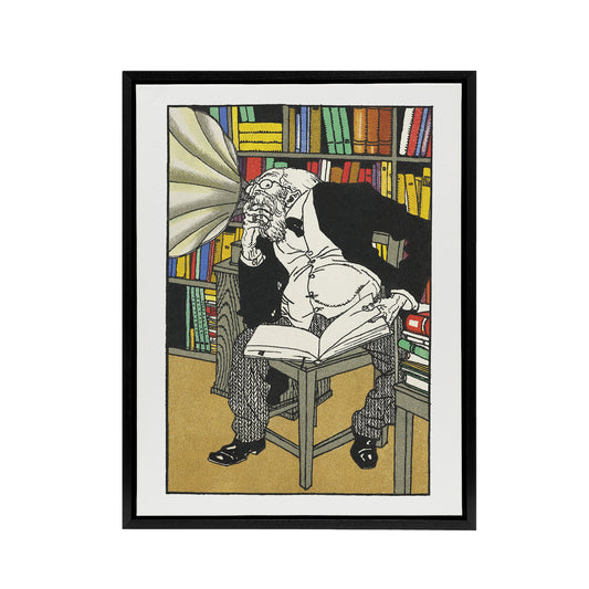 Dialectician With a Gramophone Moriz Jung Framed Canvas Wall Art Print