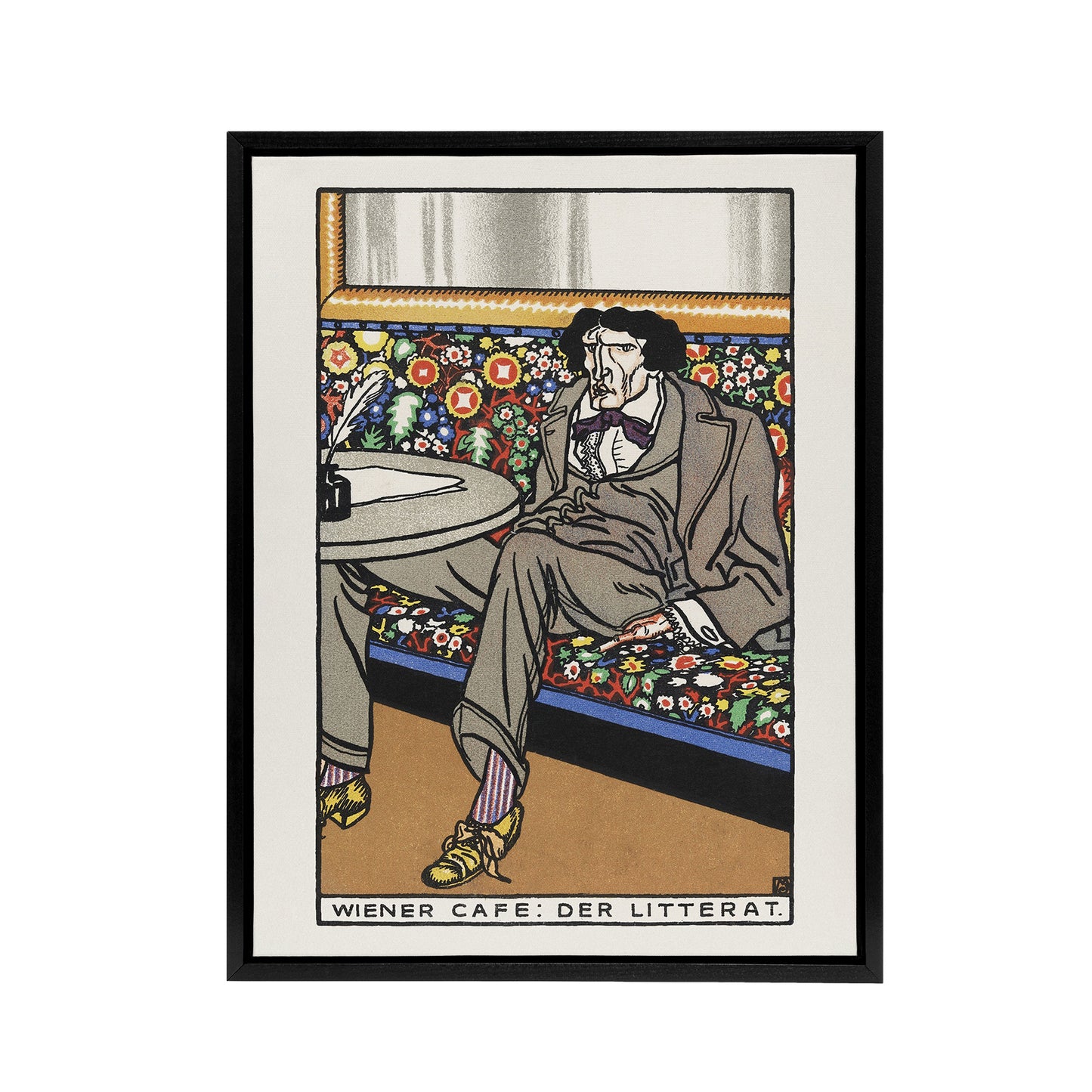 Viennese Cafe The Man of Letters Moriz Jung Framed Canvas Wall Art Print