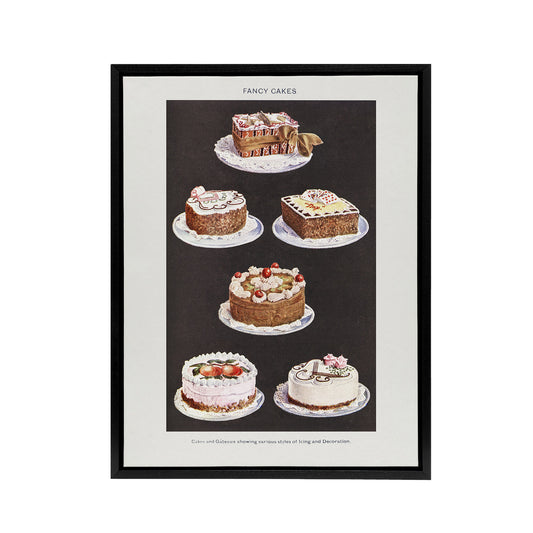 Fancy Cakes Mrs Beeton Household Management Framed Canvas Wall Art Print