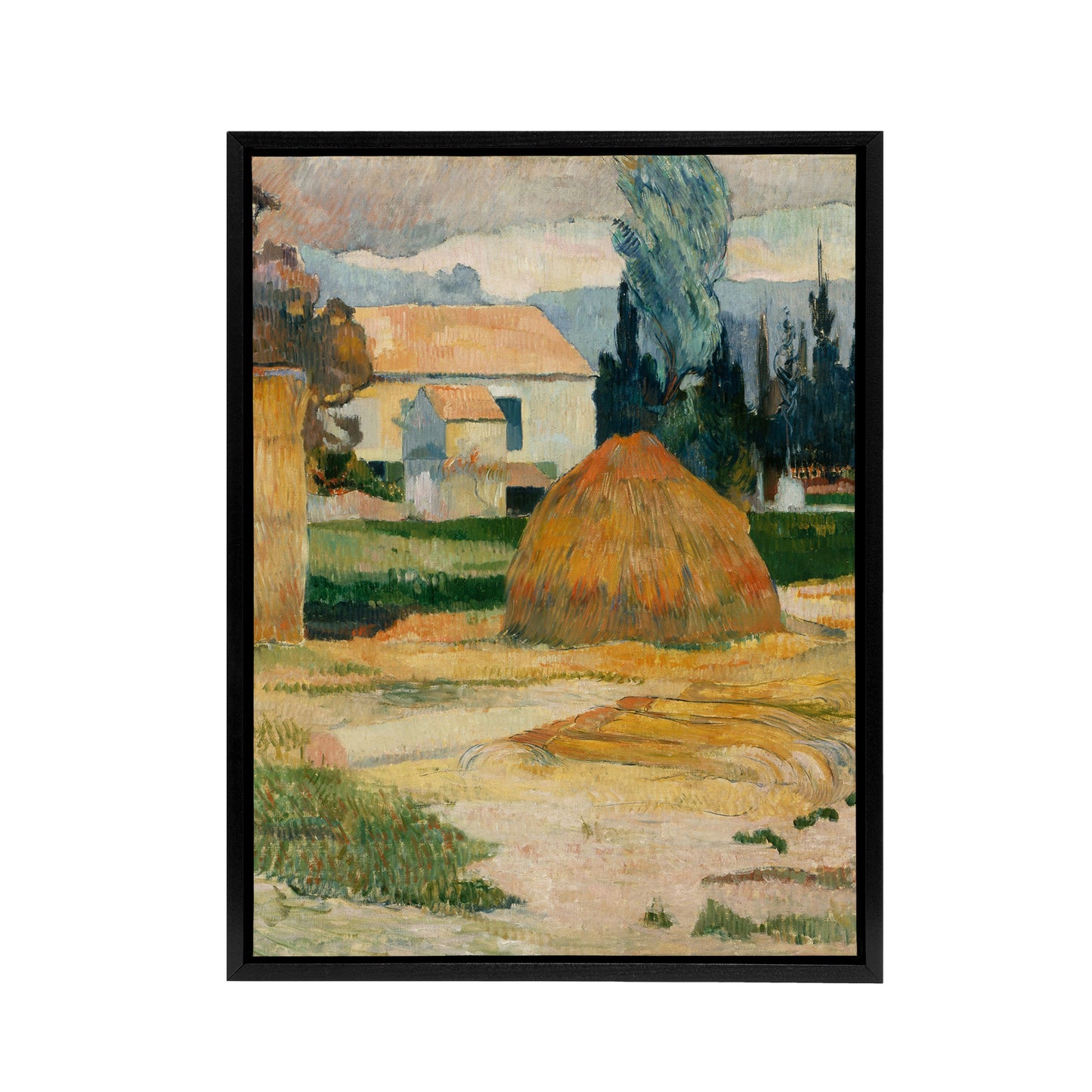 Farmhouse Landscape Near Arles Paul Gauguin Framed Canvas Wall Art Print