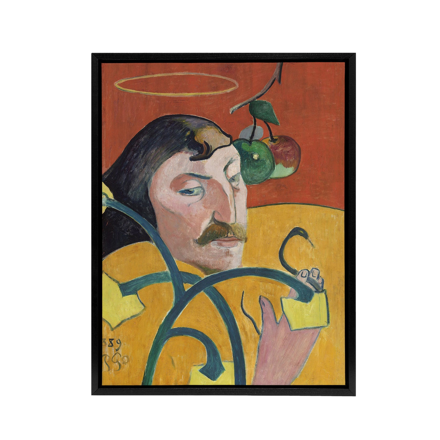 Self Portrait with Halo and Snake Gauguin Framed Canvas Wall Art Print