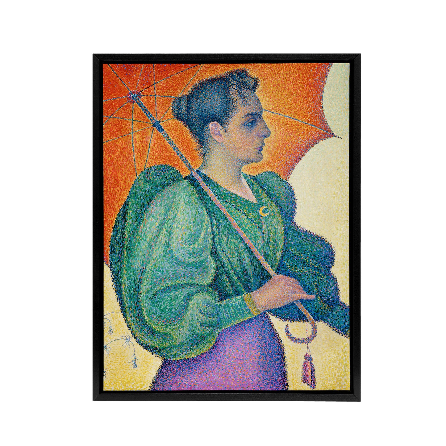Woman With A Parasol Umbrella Paul Signac Framed Canvas Wall Art Print