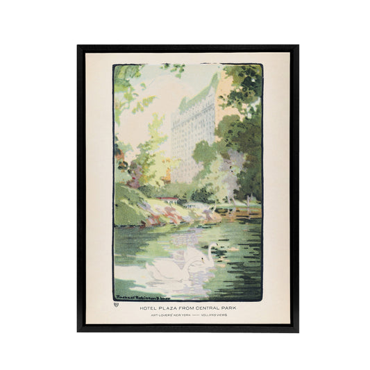 Hotel Plaza from Central Park Elmer Framed Canvas Wall Art Print