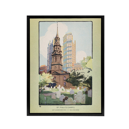 St Pauls Chapel Cityscape Rachael R Elmer Framed Canvas Wall Art Print