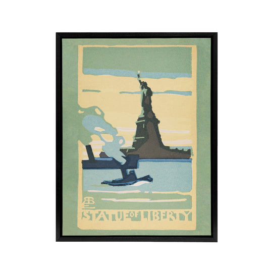 Statue of Liberty New York City Rachael R Elmer Framed Canvas Wall Art Print