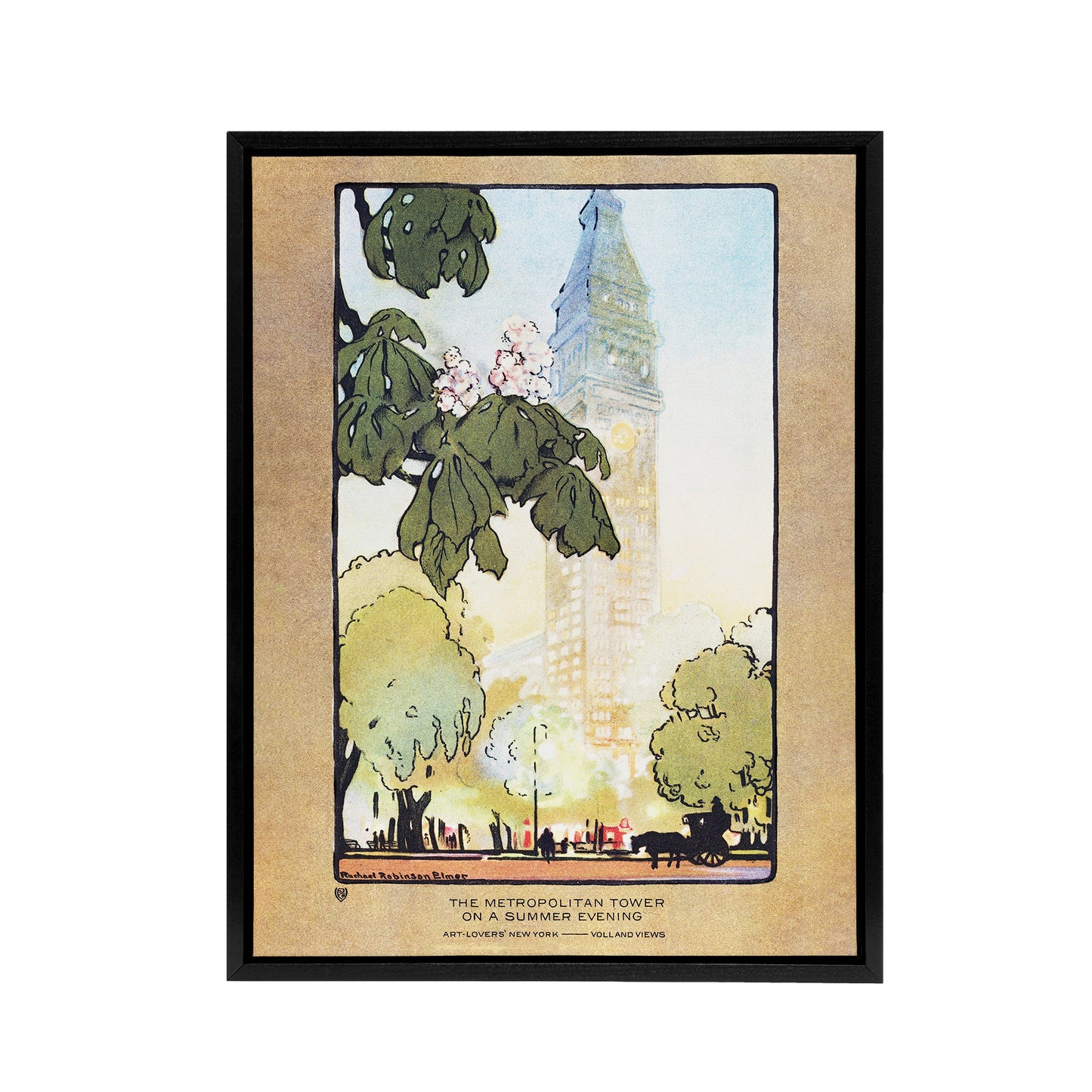 The Metropolitan Tower on A Summer Evening Elmer Framed Canvas Wall Art Print