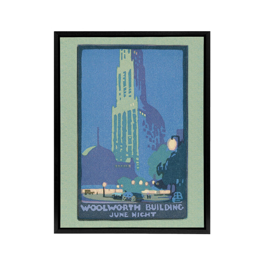 Woolworth Building June Night Elmer Framed Canvas Wall Art Print