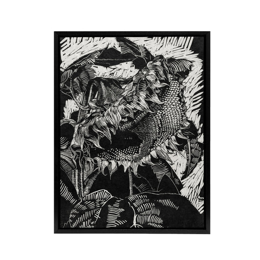 Sunflower Stylised Flower Bloom Reijer Stolk Framed Canvas Wall Art Print