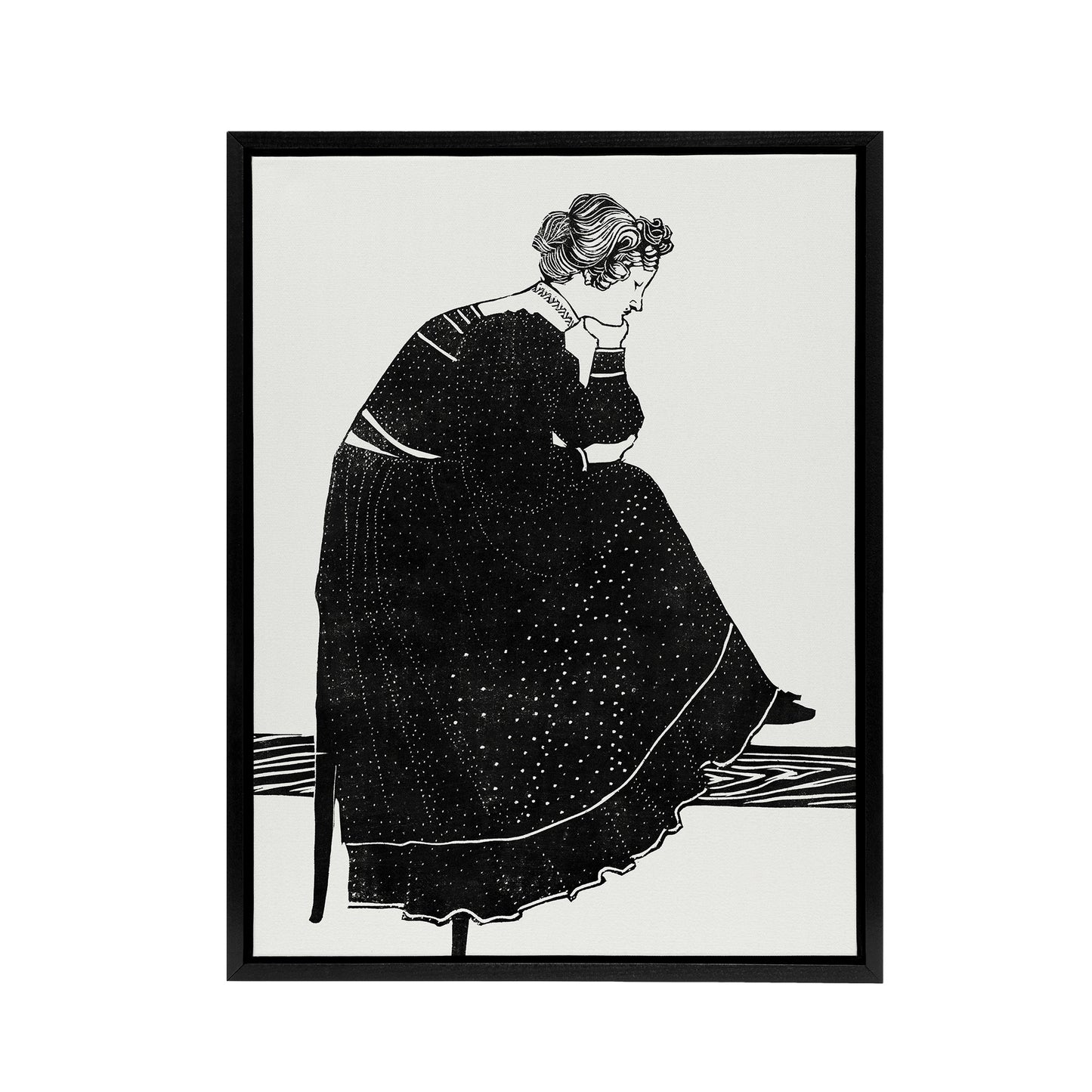 Woman Sitting on a Stool Reijer Stolk Framed Canvas Wall Art Print