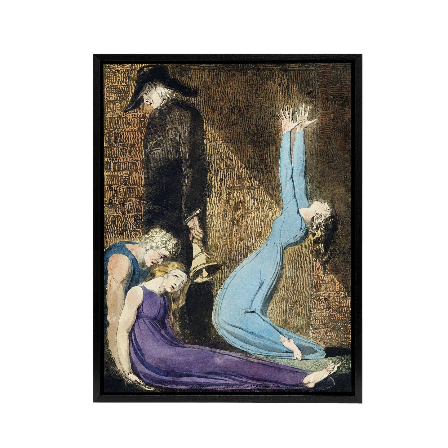 Supine Woman Man with Bell William Blake Framed Canvas Wall Art Print