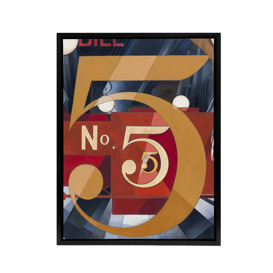 I Saw the Figure 5 in Gold Charles Demuth Framed Canvas Wall Art Print