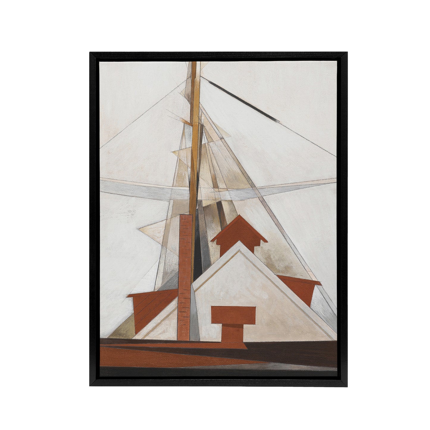 Sailboat Masts Cubist Painting Demuth Framed Canvas Wall Art Print