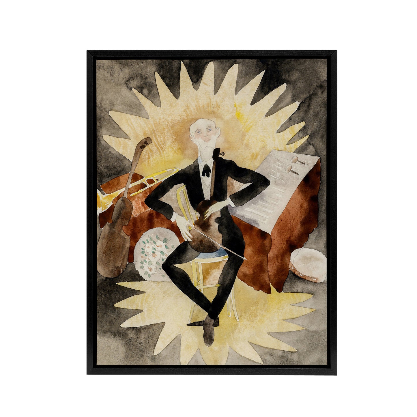 String Musician Portrait Charles Demuth Framed Canvas Wall Art Print