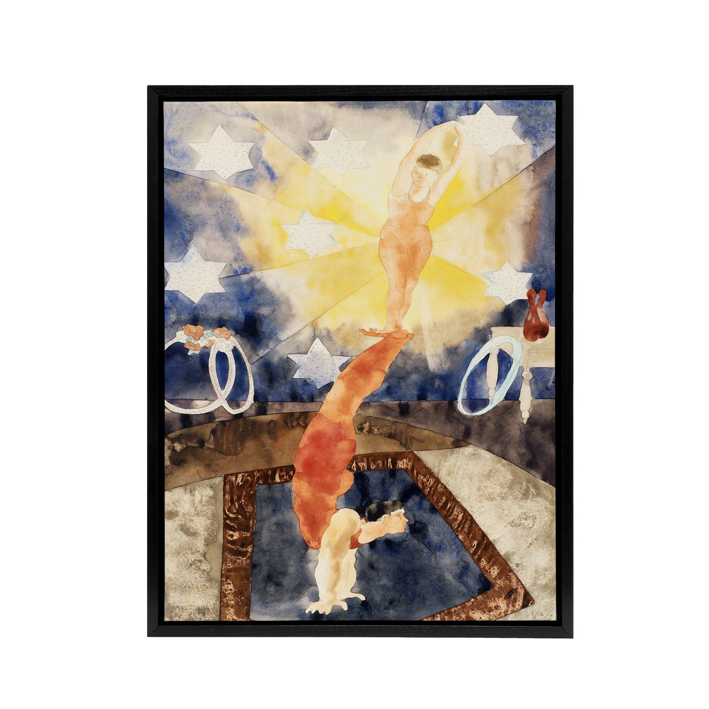 Two Acrobats in Red Tights Charles Demuth Framed Canvas Wall Art Print