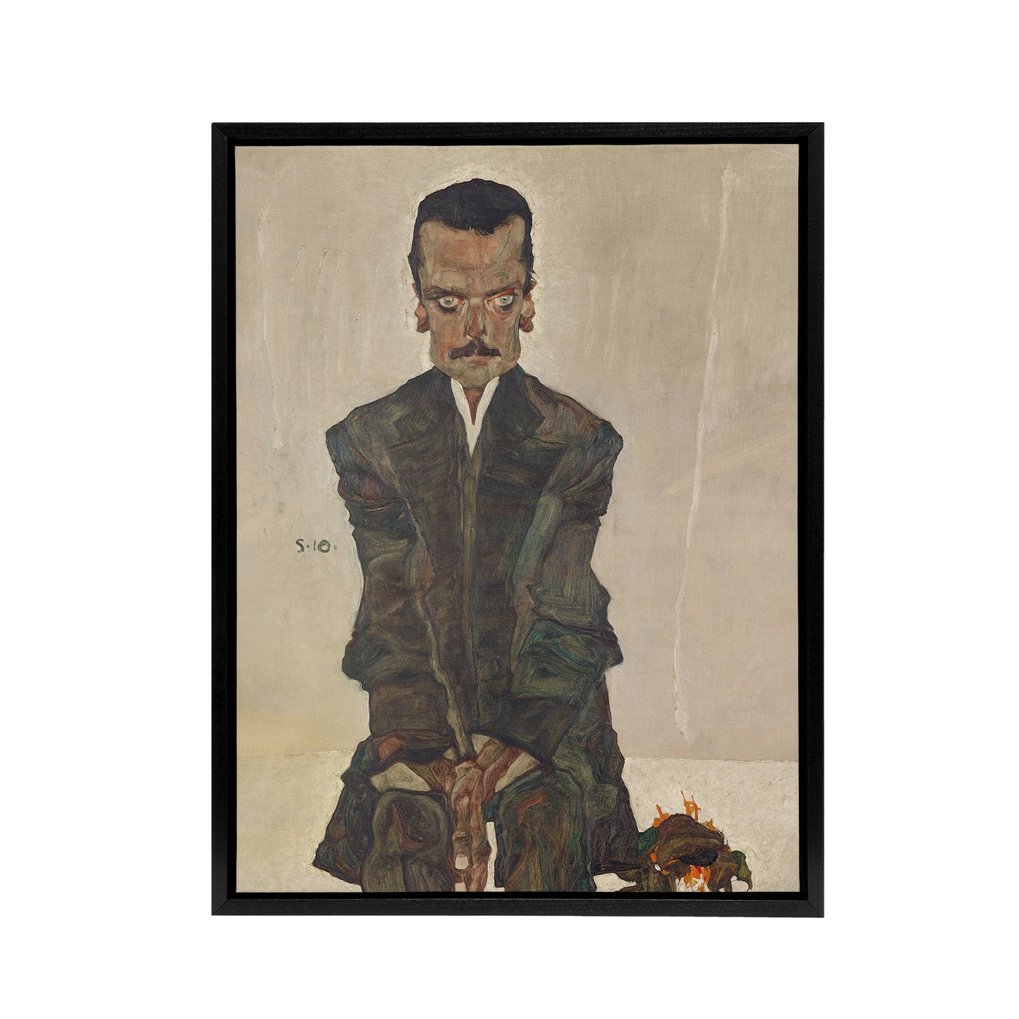 Portrait of the Publisher Eduard Kosmack Schiele Framed Canvas Wall Art Print