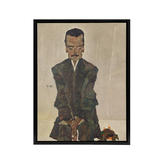 Portrait of the Publisher Eduard Kosmack Schiele Framed Canvas Wall Art Print