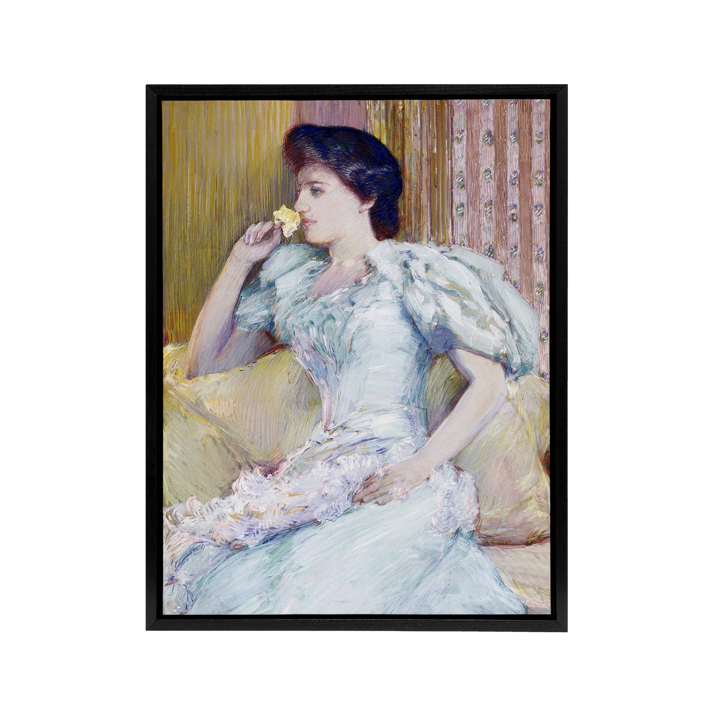 Actress Lillie Langtry Portrait Painting Hassam Framed Canvas Wall Art Print