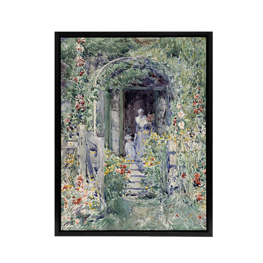 The Garden In Its Glory Floral Painting Hassam Framed Canvas Wall Art Print