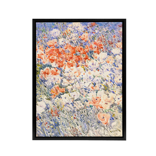 The Island Garden Spring Flowers Hassam Framed Canvas Wall Art Print