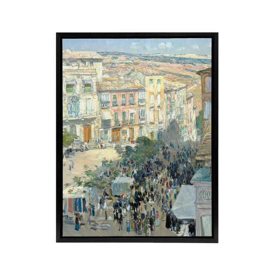 View of a Southern French City Hassam Framed Canvas Wall Art Print