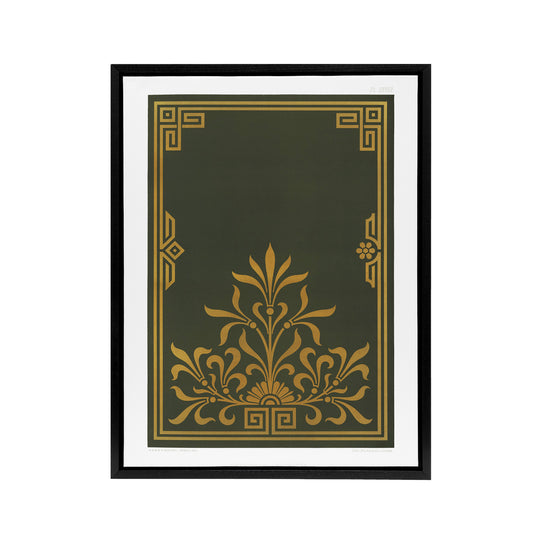 Antique Art Deco Botanical Pattern Audsley Framed Canvas Wall Art Print