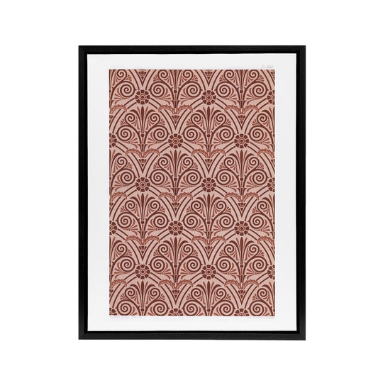 Antique Botanical Greek Pattern Audsley Framed Canvas Wall Art Print