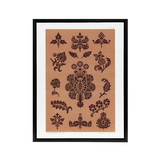 Medieval Botanical Pattern GA and MA Audsley Framed Canvas Wall Art Print