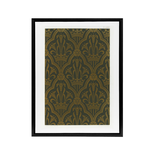 Lily and Crown Art Deco Pattern Audsley Framed Canvas Wall Art Print