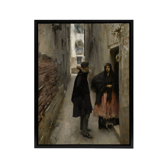 Narrow Street in Venice John Singer Sargent Framed Canvas Wall Art Print
