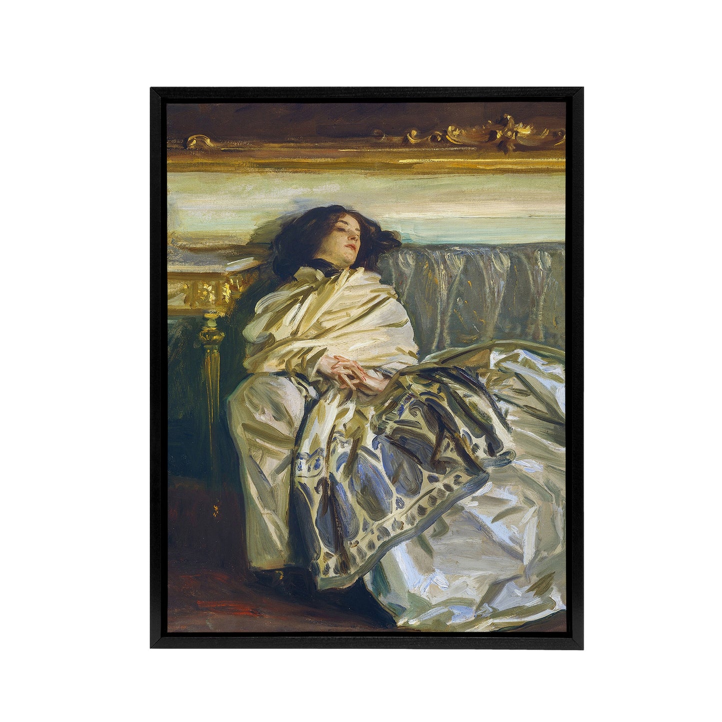 Nonchaloir Reclined Portrait Sargent Framed Canvas Wall Art Print