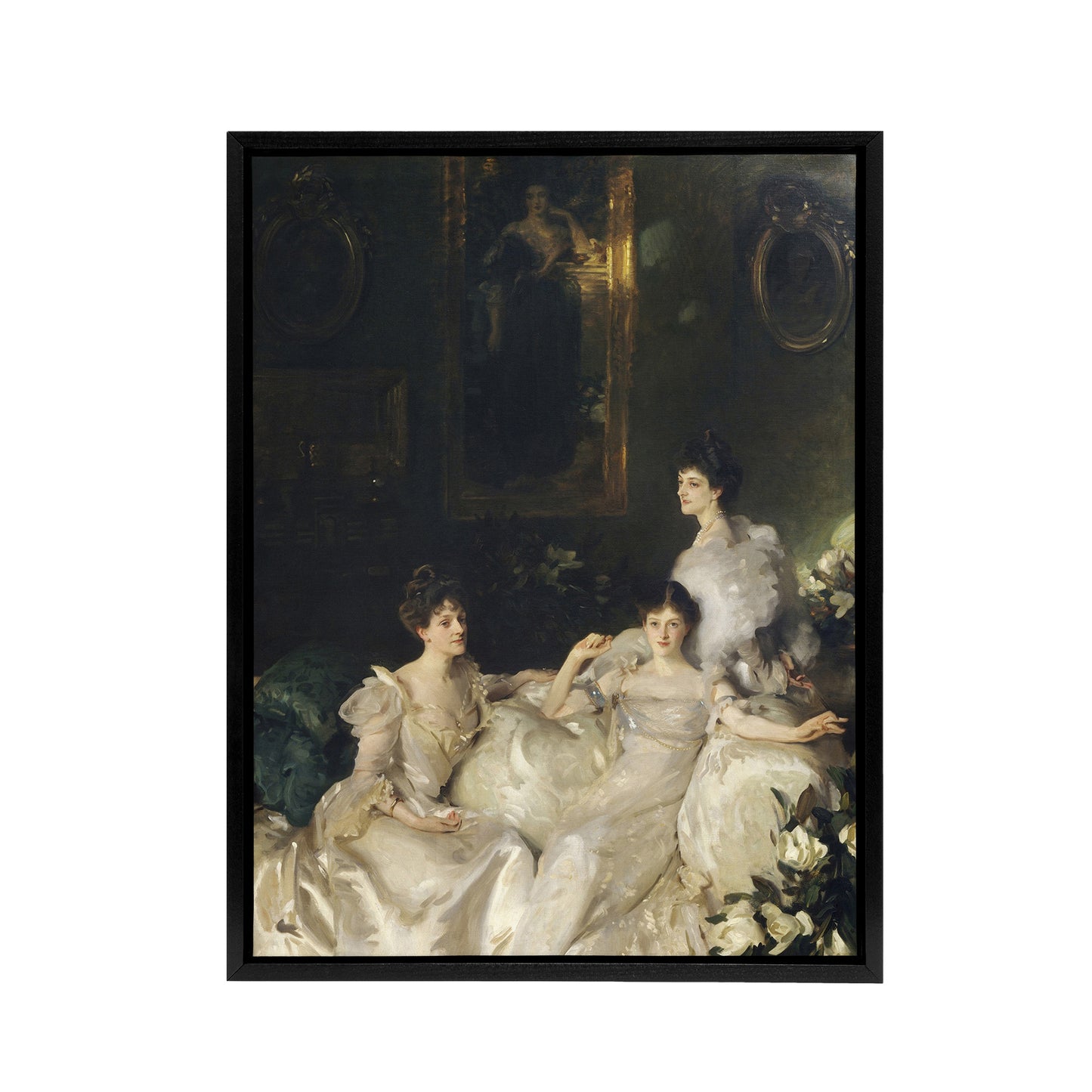 The Wyndham Sisters Portrait Sargent Framed Canvas Wall Art Print