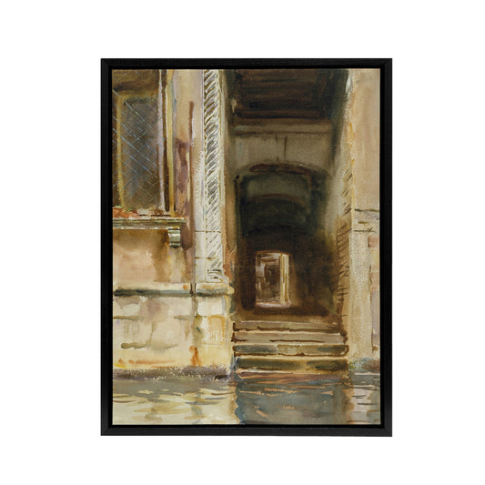 Venetian Passageway Watercolour Sargent Framed Canvas Wall Art Print
