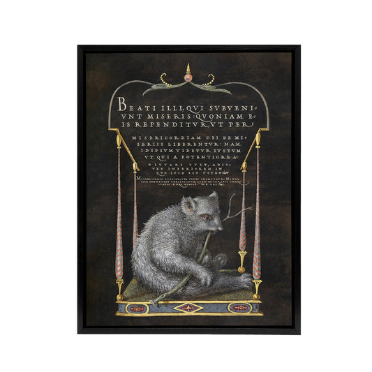 Latin Beatitudes with Sloth Artwork Hoefnagel Framed Canvas Wall Art Print