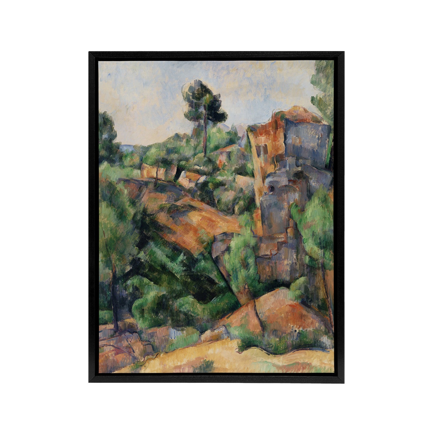 Bibemus Quarry Cubist Landscape Paul Cezanne Framed Canvas Wall Art Print