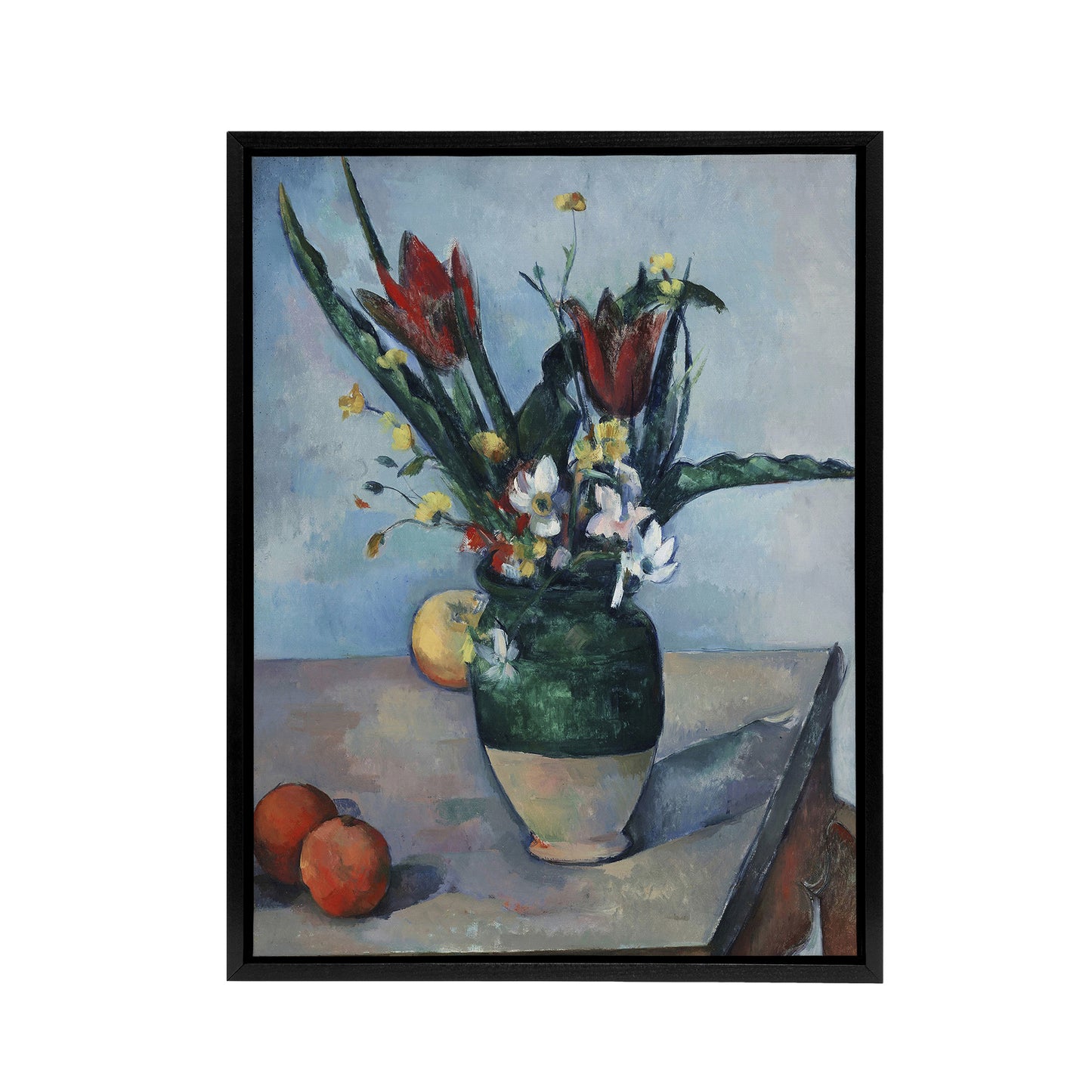 The Vase of Tulips Still Life Painting Cezanne Framed Canvas Wall Art Print