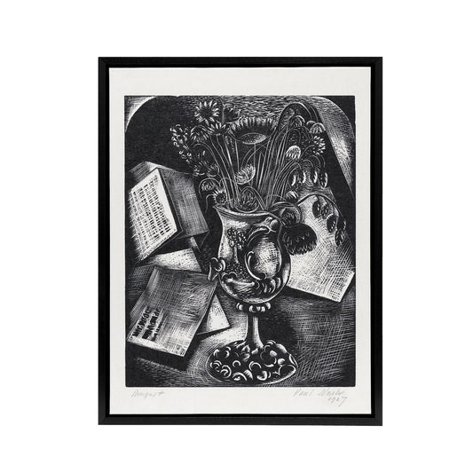 Flower Bouquet Black White Still Life Nash Framed Canvas Wall Art Print