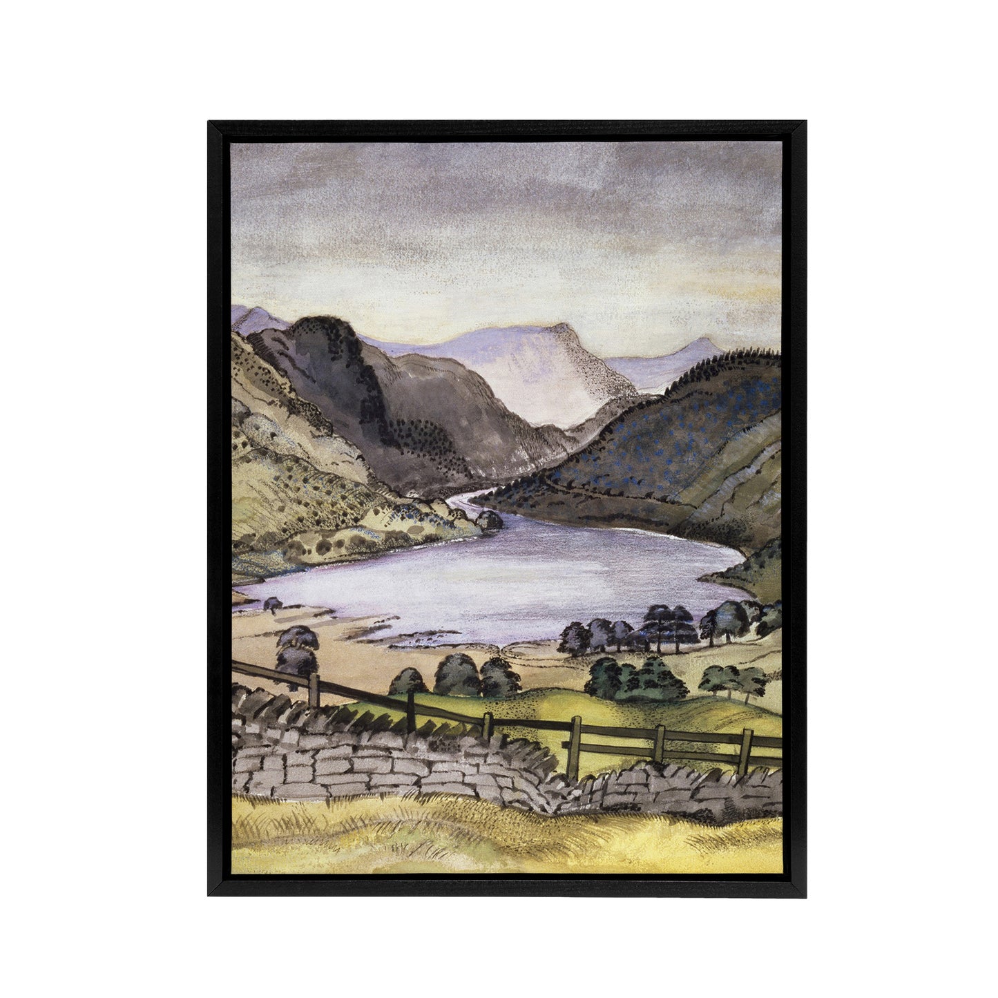 Thirlmere Watercolour Landscape Paul Nash Framed Canvas Wall Art Print