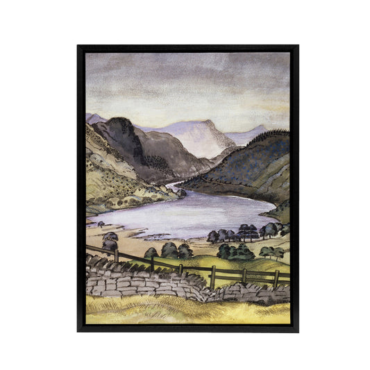 Thirlmere Watercolour Landscape Paul Nash Framed Canvas Wall Art Print