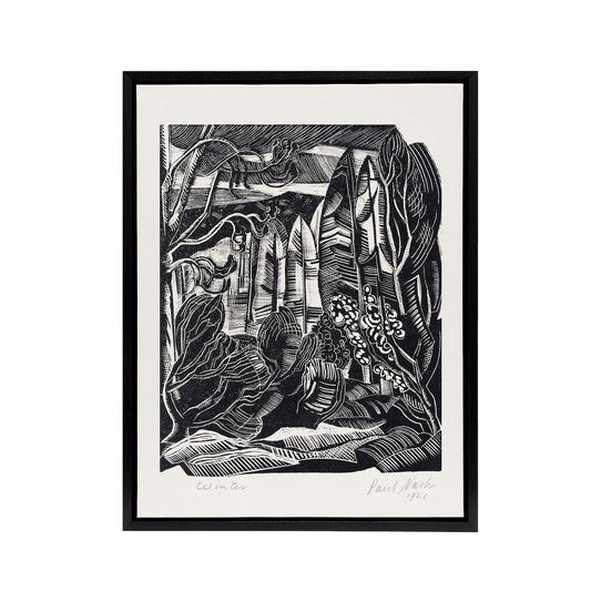 Winter in Hampden Black White Landscape Nash Framed Canvas Wall Art Print