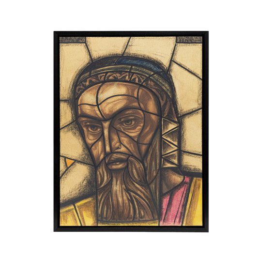 St Luke Stained Glass Design Holst Framed Canvas Wall Art Print