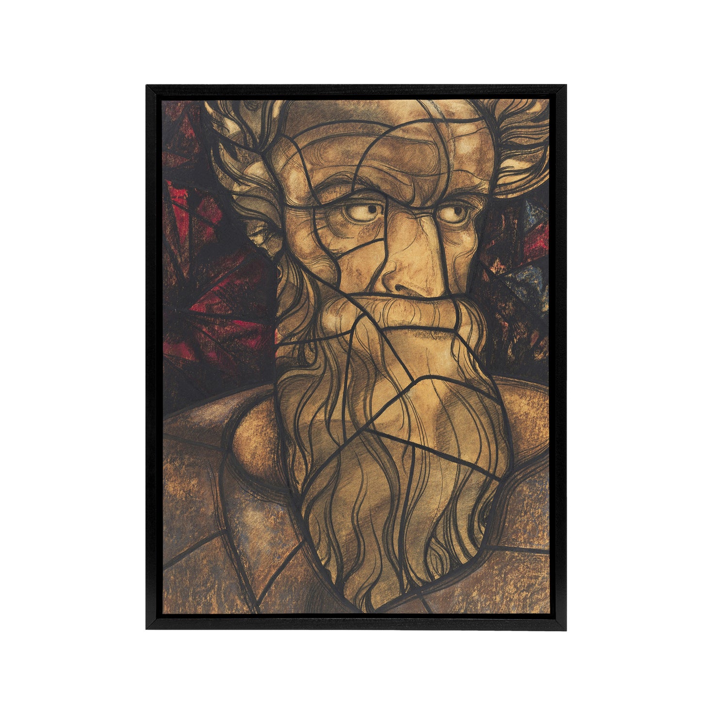 St Matthew Stained Glass Design Holst Framed Canvas Wall Art Print