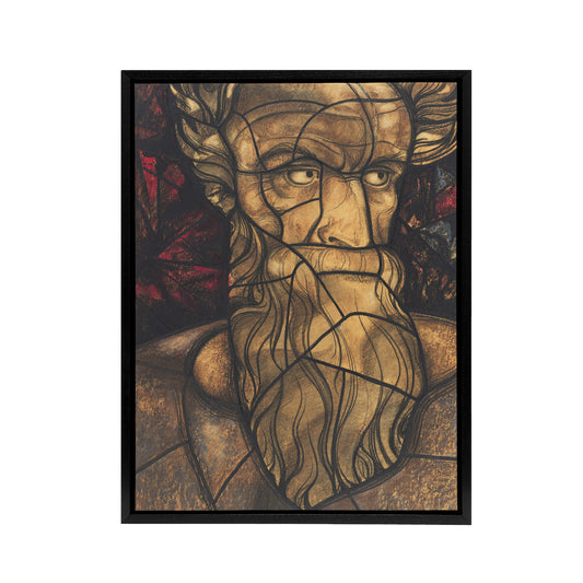 St Matthew Stained Glass Design Holst Framed Canvas Wall Art Print