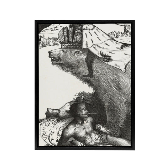 Tsar Nicholas II on the Russian Bear Holst Framed Canvas Wall Art Print
