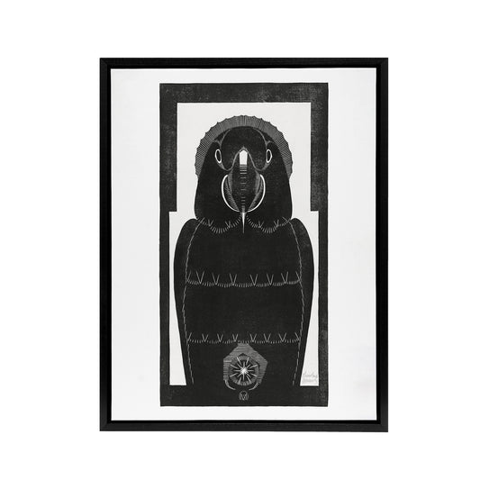 Stylised Ara Macaw Parrot De Mesquita Framed Canvas Wall Art Print