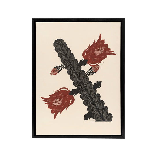 Stylised Blooming Cactus De Mesquita Framed Canvas Wall Art Print