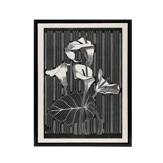 Stylised Calla Lily Flowers De Mesquita Framed Canvas Wall Art Print