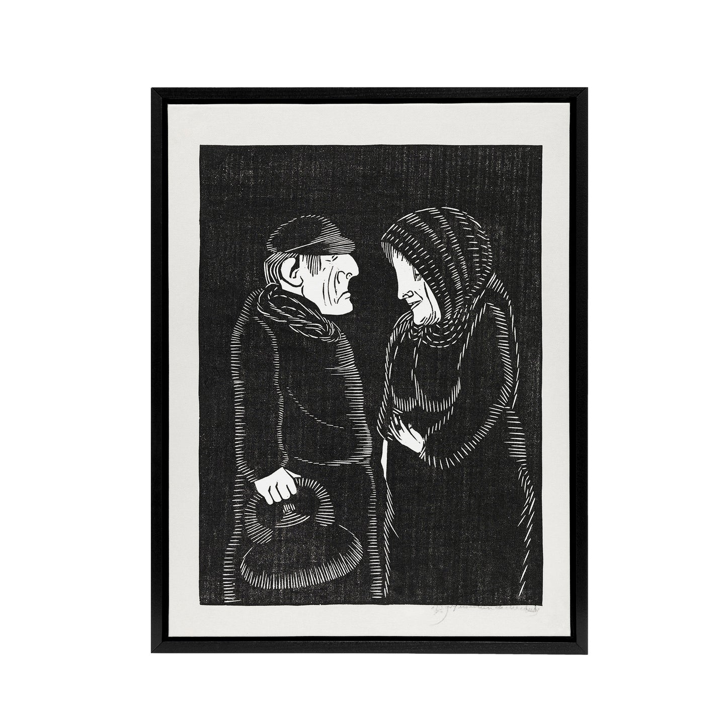 Fantasy Man and woman Samuel J De Mesquita Framed Canvas Wall Art Print