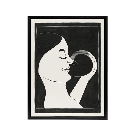 Mother and Child Stylised Painting De Mesquita Framed Canvas Wall Art Print