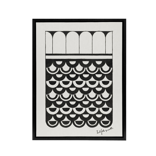 Geometric Ornament of Scales De Mesquita Framed Canvas Wall Art Print